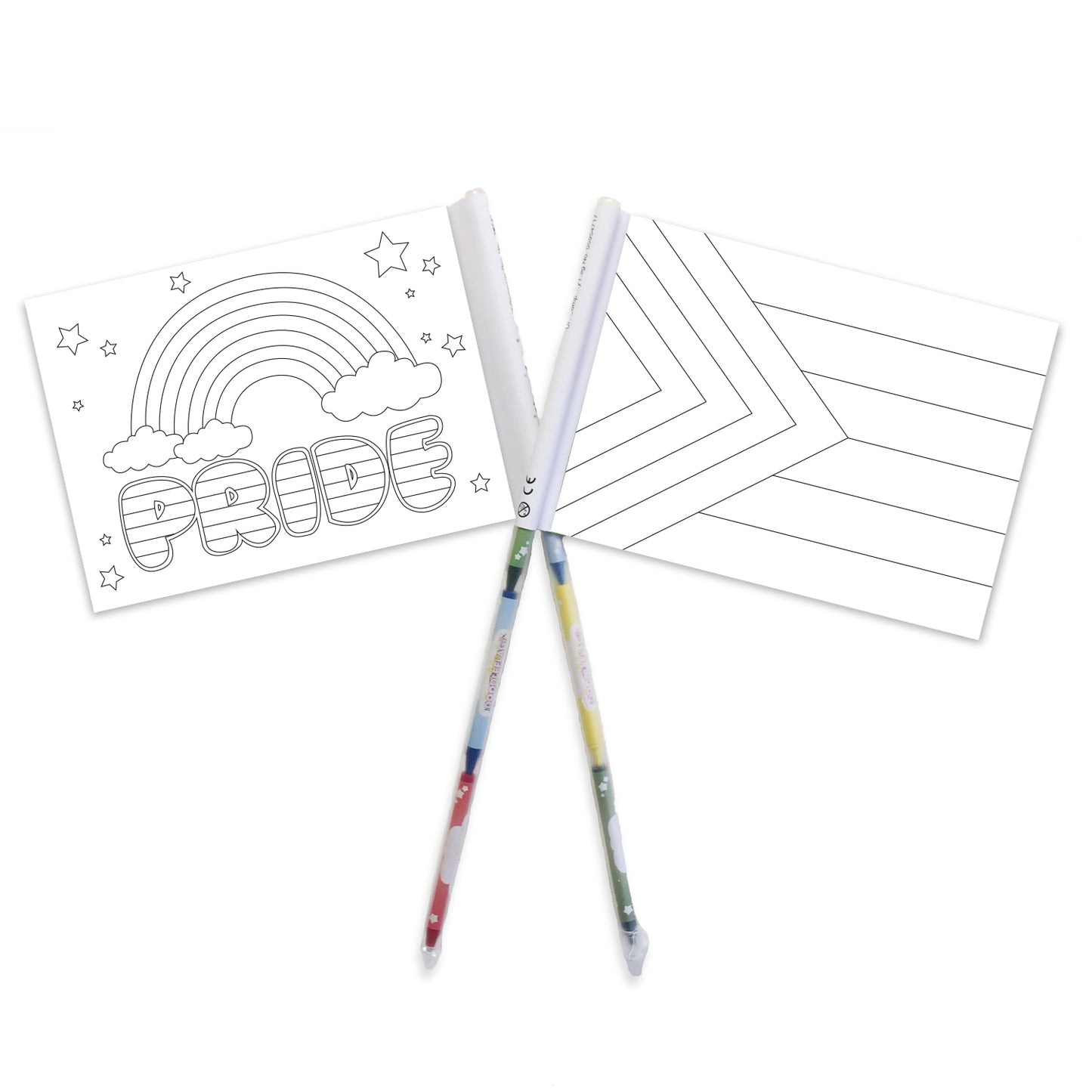 Pride Theme Original DoodleFlag® Colouring In Flag (Includes 4 Crayons) (Box of 1000)